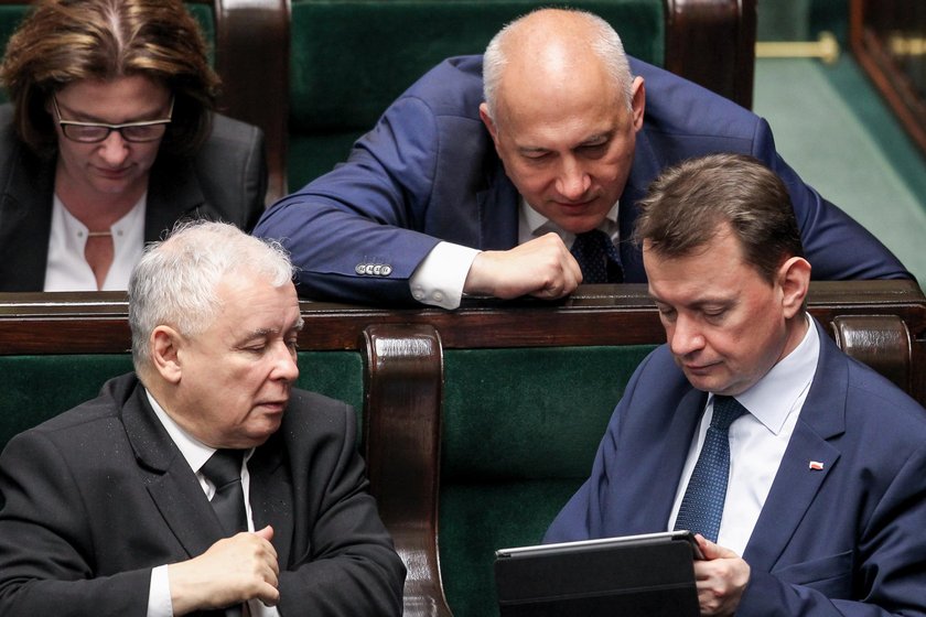 Jarosław Kaczyński z najbliższymi współpracownikami