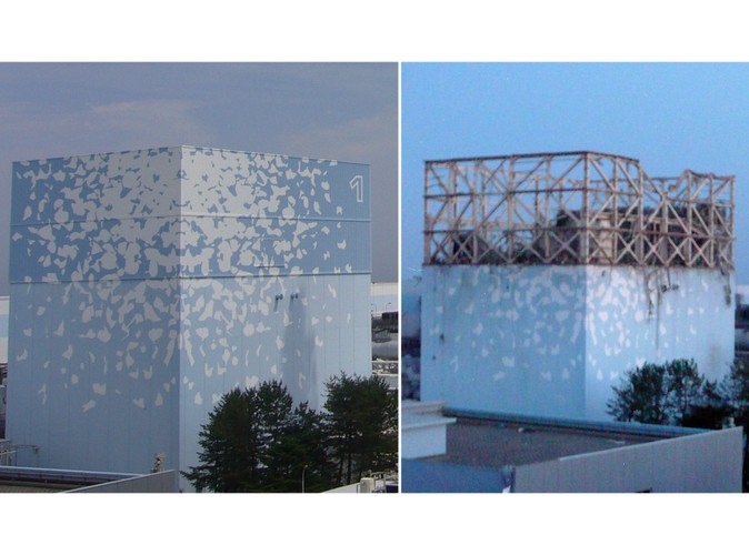 Reaktor numer 1 w elektrowni atomowej Fukushima - przed i po eksplozji