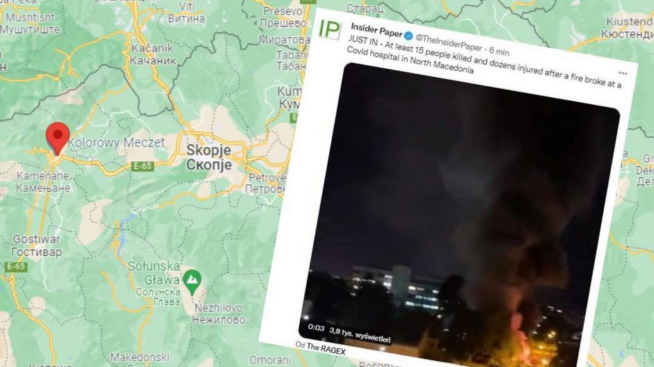 Wybuch pożaru w szpitalu w Macedonii. Co najmniej 10 osób zginęło