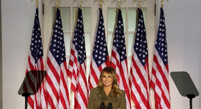 Melania Trump speaks at the virtual 2020 RNC.