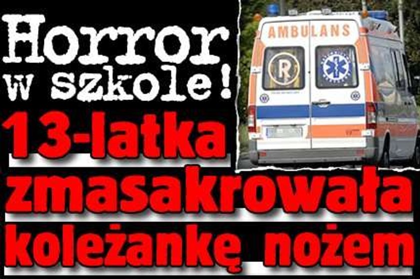 Horror w szkole! 13-latka zmasakrowała koleżankę nożem