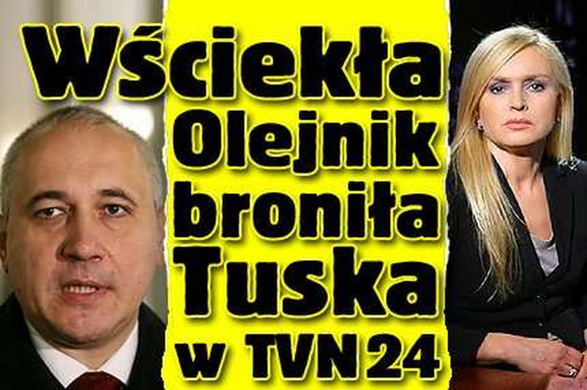 Wściekła Olejnik broniła Tuska w TVN24