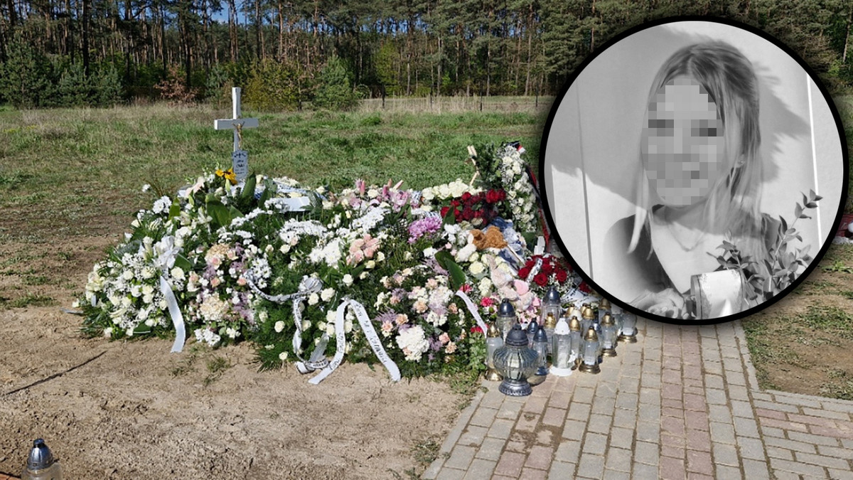 Białe róże i maskotki przykryły grób 14-letniej Emilki. To była jej ostatnia droga