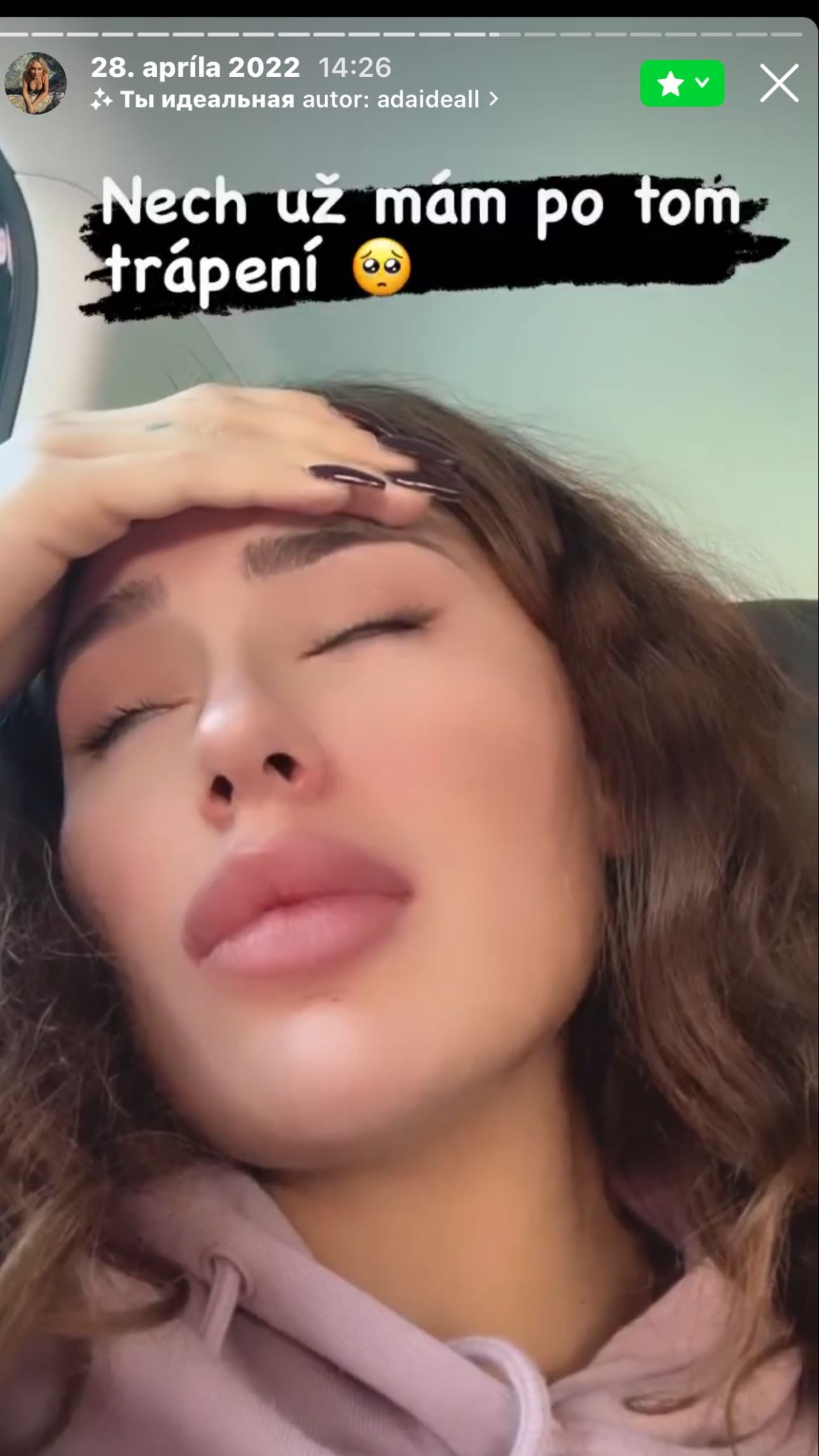 Ema Ferusová na Instagrame.
