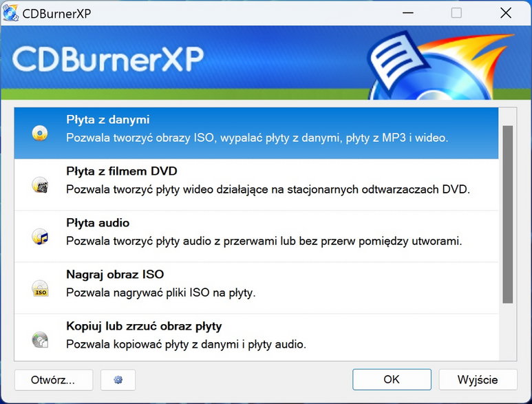 CDBurnerXP pozwala zapełnić wirtualną płytę CD/DVD plikami, którą bez trudu "wypalisz", wybierając jedną z kilku dostępnych opcji