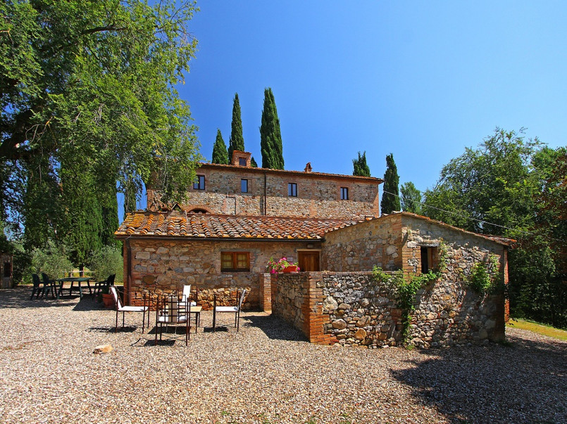 Tolomei“ Toskania Jesienią Toskania prezentuje się w najpiękniejszych kolorach. Ciepłe czerwone i żółte barwy dominują w i tak już pięknym krajobrazie. Doskonałe miejsce na relaks oferuje „Casa Tolomei”. Ten odrestaurowany dom z kamienia znajduje się w regionie Chianti w centrum Toskanii, gdzie od wieków produkowane jest słynne wino Chianti. Dom położony jest w pięknej scenerii winnic, gajów oliwnych i lasów. Jest on podzielony na sześć mieszkań, do nieruchomości przynależy także basen.