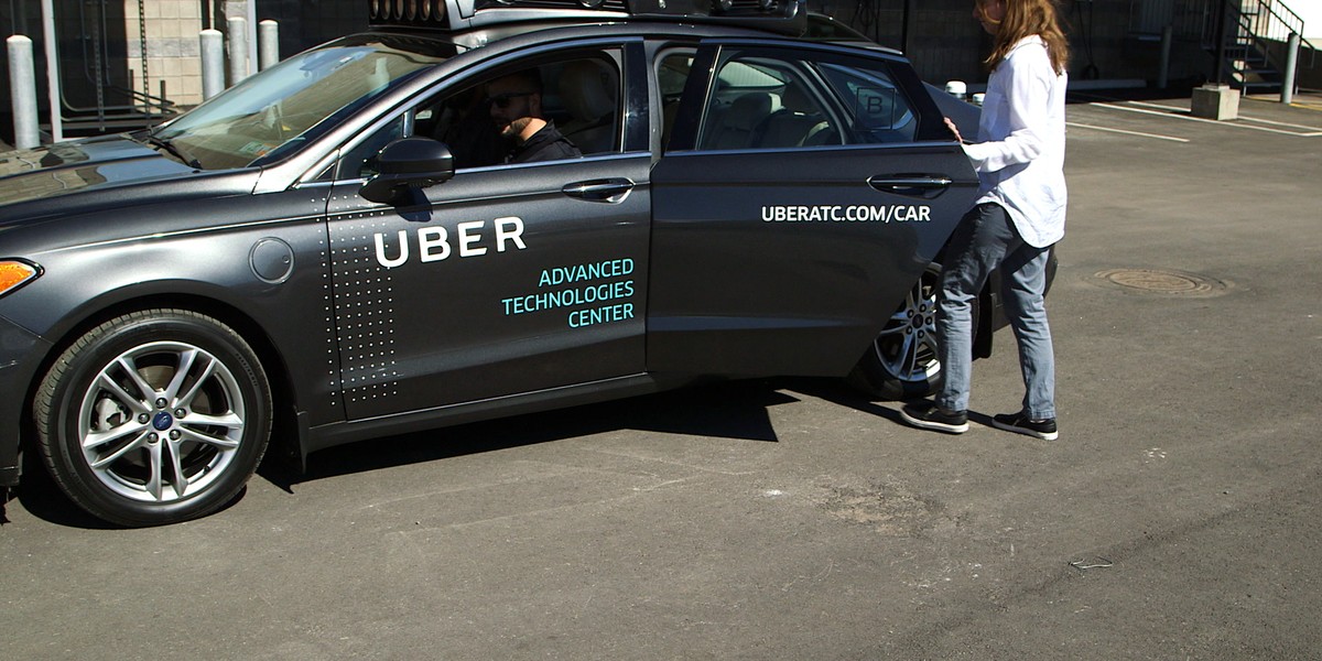 An Uber self-driving vehicle in Pittsburgh.