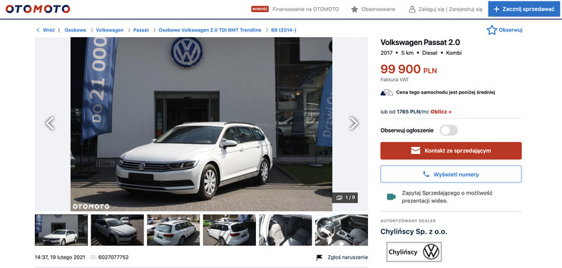 Volkswagen Passat z 2017 r. – niedoszła flotówka?