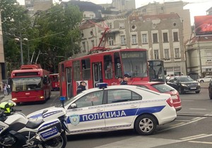 Sudar tramvaja i automobila na Slaviji