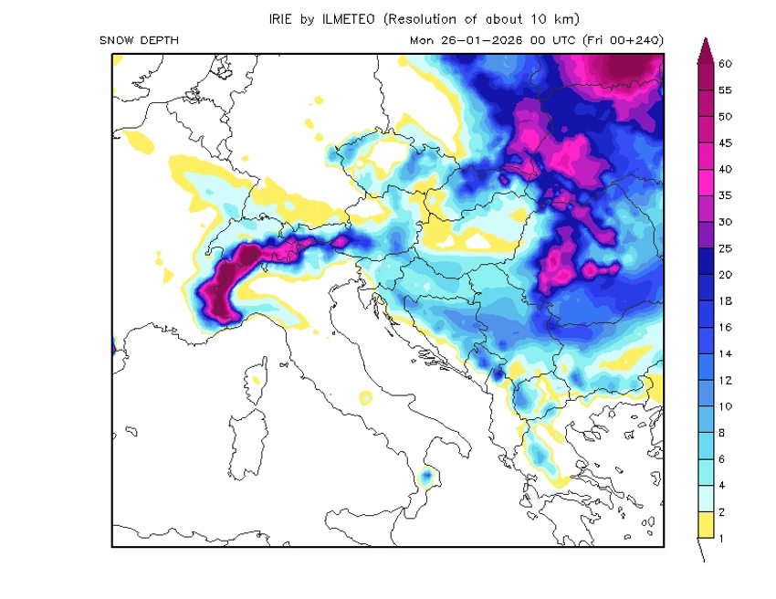 Prema prognozi meteorologa Ivana Ristića, nova tura snega stiže oko 24. januara
