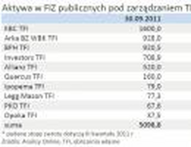 Aktywa w FIZ publicznych pod zarządzaniem TFI (mln zł)