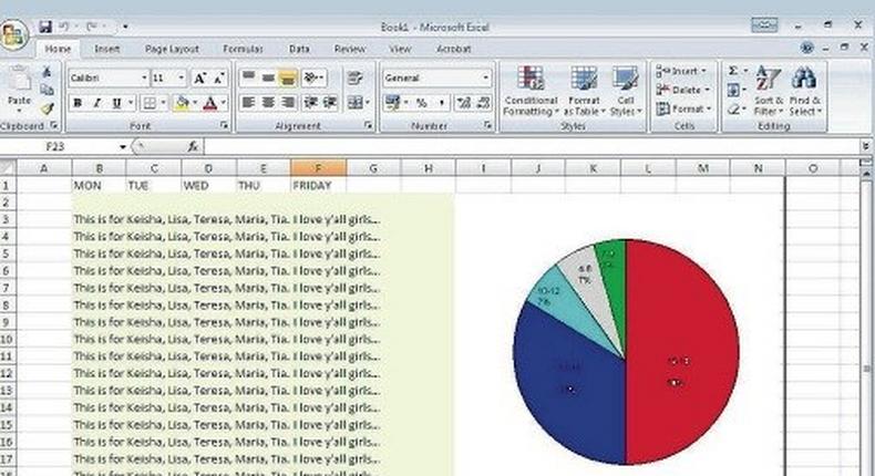 Man creates spreadsheet of the women he's slept with