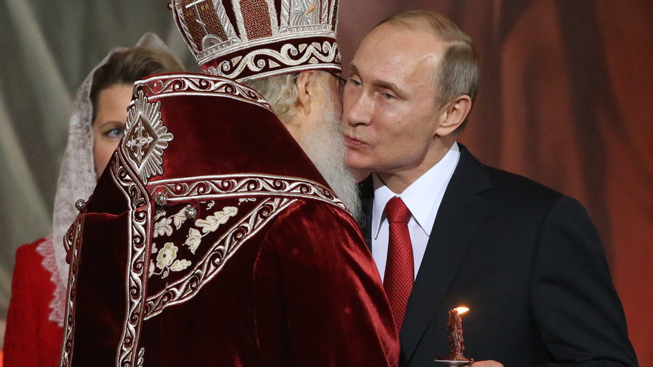 Patriarcha Moskwy Cyryl I i prezydent Rosji Władimir Putin [Wielkanoc 2015 r.]