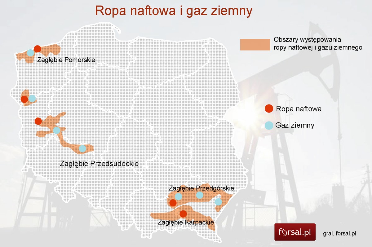Obszary występowania ropy naftowej i gazu ziemnego
