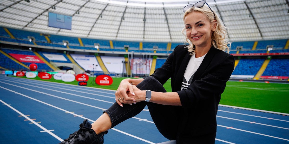 Justyna Święty-Ersetic na Stadionie Śląskim.