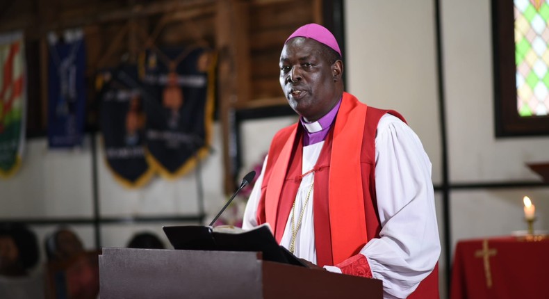 ACK Archbishop Jackson Ole Sapit during a church service