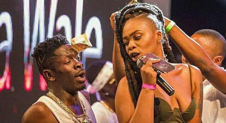 Shatta Wale and Michy performing together 