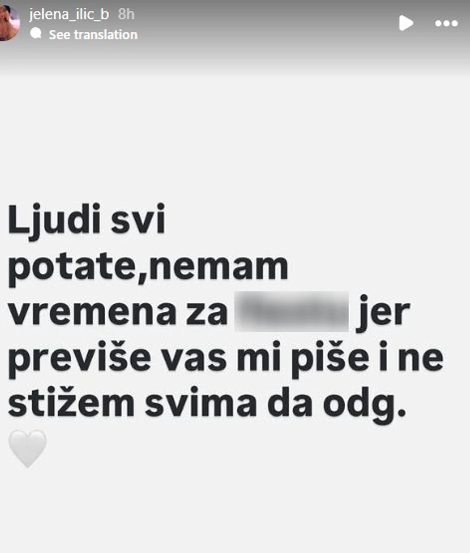 Jelena Ilić, objava