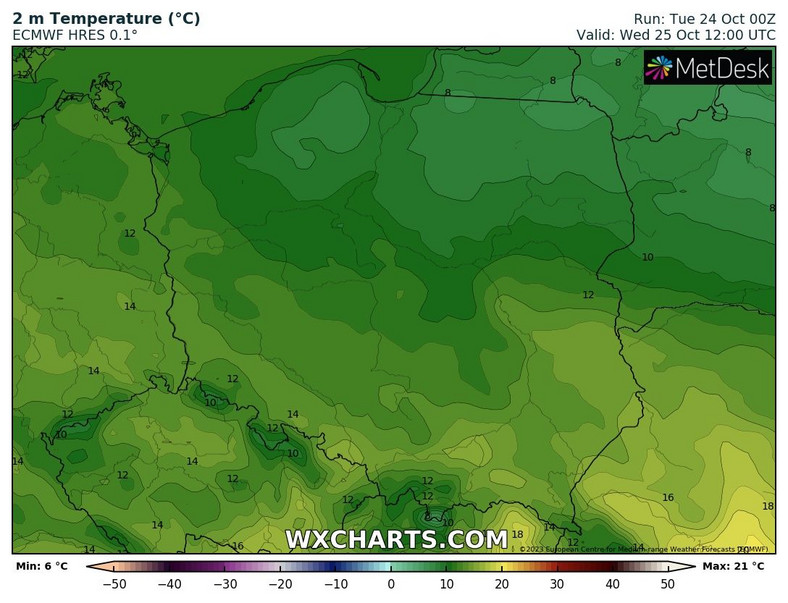 Temperatura podzieli Polskę na chłodniejszą północ i cieplejsze południe