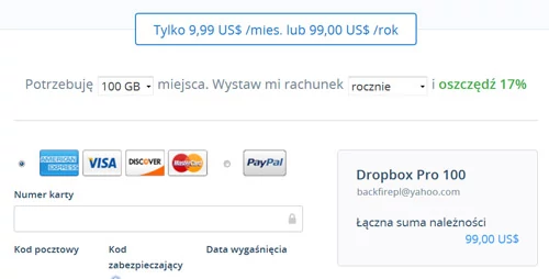 Ceny miejsca na Dropboxie. Nawet genialny interfejs i świetne apki mobilne nie są w tym przypadku argumentem