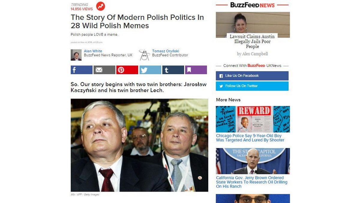 BuzzFeed postanowił przyjrzeć się polskiej polityce. Zrobił to oczywiście w charakterystyczny dla siebie sposób, czyli za pomocą memów. W 28 obrazkach autorzy opowiadają czytelnikom historię, która wyjaśnia, w jaki sposób kształtowała się nasza współczesna scena polityczna. "Wszystko zaczęło się od dwóch braci" - rozpoczyna swą opowieść BuzzFeed.