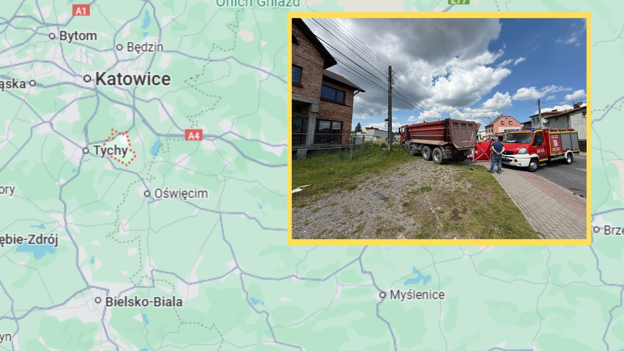 Tragiczny wypadek w Lędzinach. Osobówka wjechała w ciężarówkę