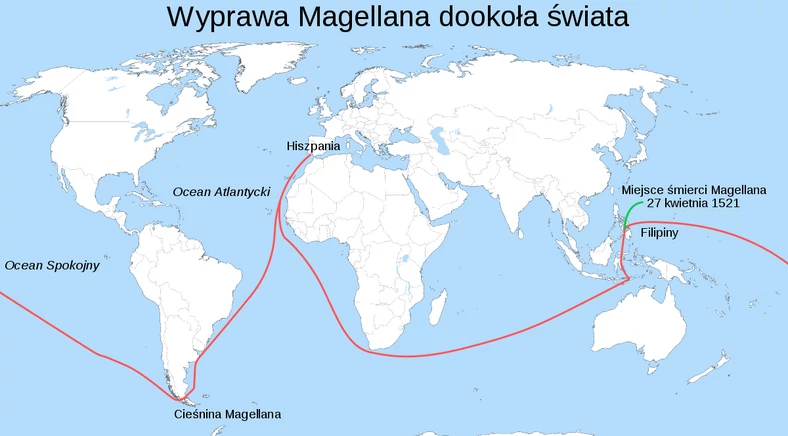 Trasa wyprawyFerdynanda Magellana