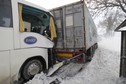 WIŚNIEWO WYPADEK AUTOBUS CIĘŻARÓWKA ZDERZENIE