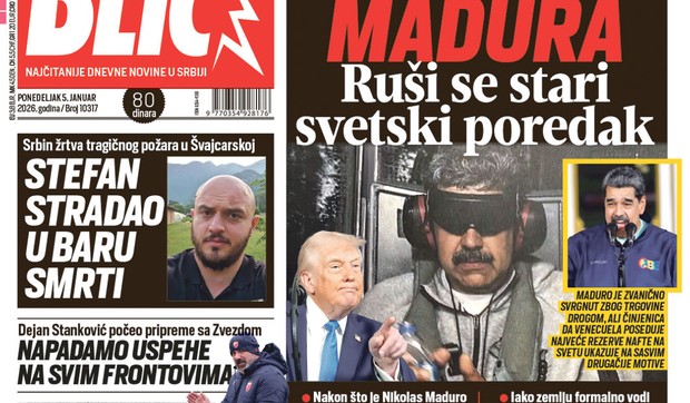 Blic naslovna strana za 5.1.