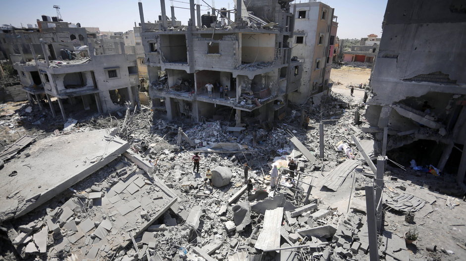 Zniszczenia w Strefie Gazy po izraelskim ostrzale