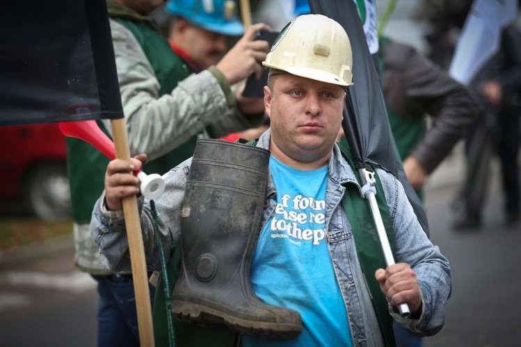 Górnicy przed Sejmem