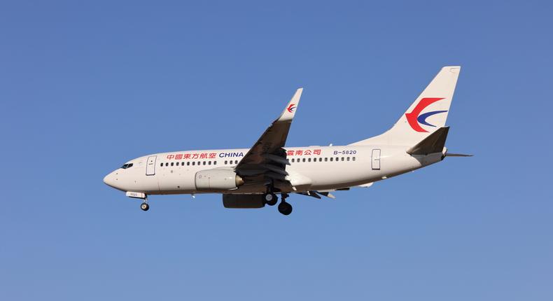 A plane carrying the second black box of the crashed China Eastern Airlines Flight MU5735 arrives at Beijing Capital International Airport on March 27, 2022 in Beijing, China.Yang Kunye/VCG via Getty Images