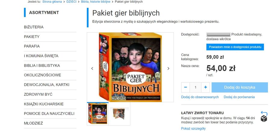 Na stronie fundacji  można kupić np. pakiet gier biblijnych