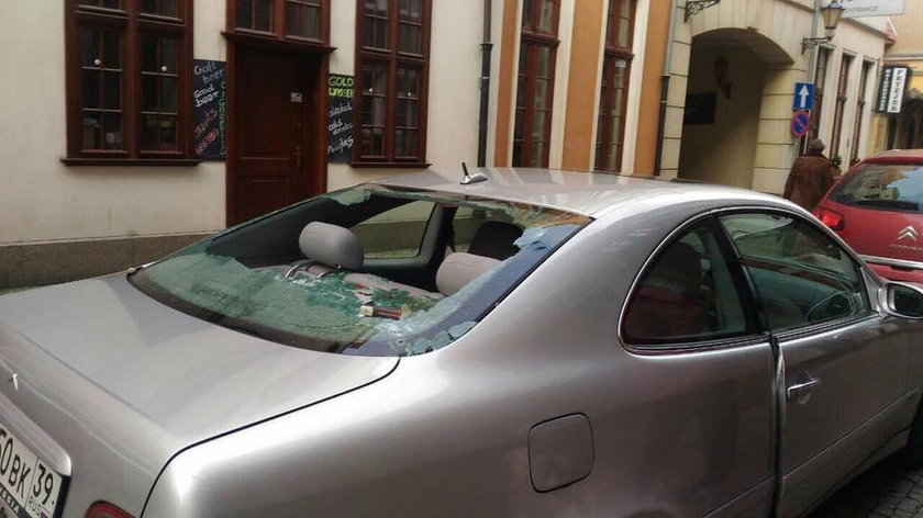 Rosyjski samochód zniszczony w Gdańsku