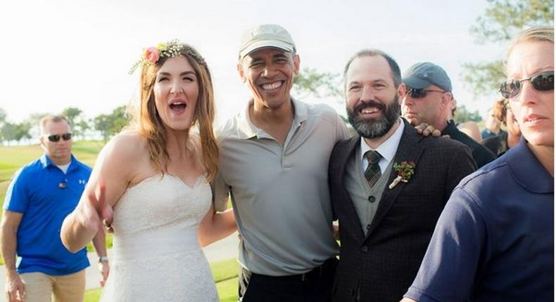 Stephanie was so excited that Obama was the wedding crasher that she started to cry