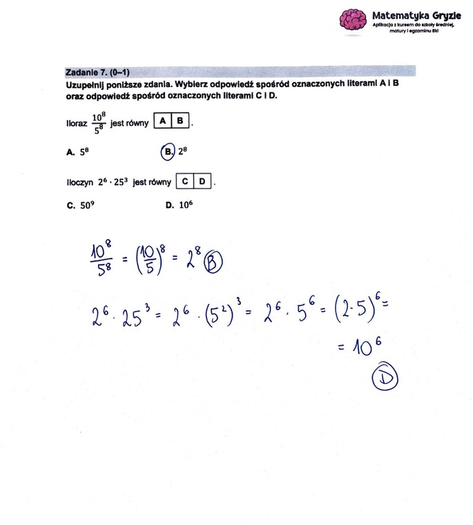 Egzamin ósmoklasisty 2023 z matematyki. Zadanie 7