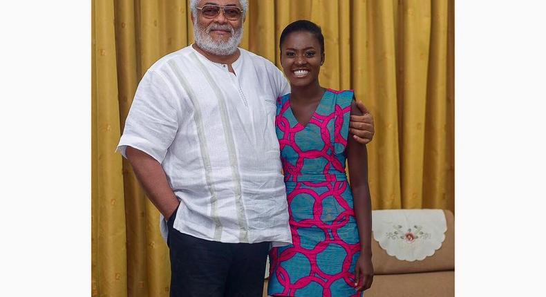 Fella Makafui shares cute photo with Ex-Prez Rawlings