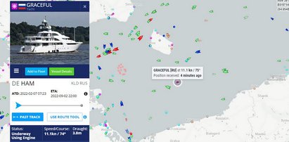 Tak luksusowy jacht Putina ucieka z Niemiec do Rosji... Mknie przez Bałtyk jak burza!