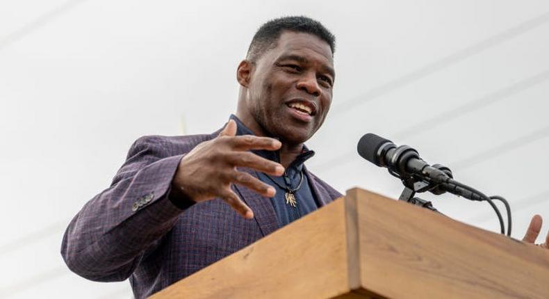 Herschel Walker speaks to supporters at a campaign rally in Georgia on November 16, 2022.Brandon Bell/Getty Images