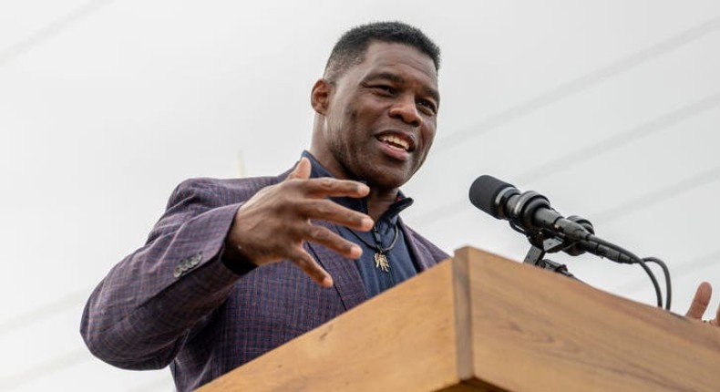 Herschel Walker speaks to supporters at a campaign rally in Georgia on November 16, 2022.Brandon Bell/Getty Images