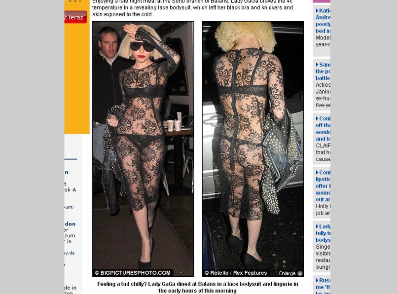 Lady GaGa biega w koronkach po mrozie