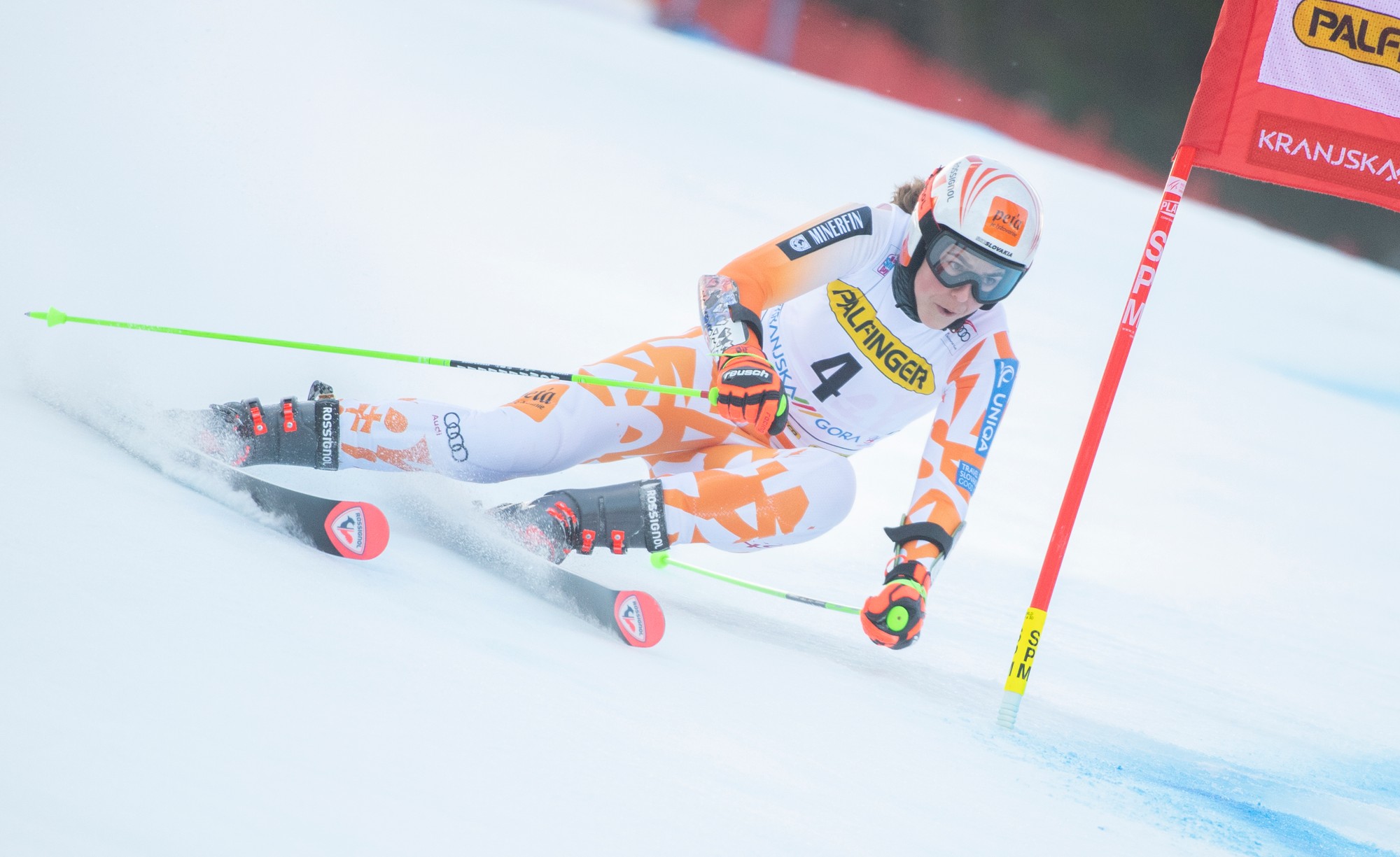 Petra Vlhová na obrovskom slalome žien Svetového pohára v alpskom lyžovaní v slovinskej Kranjskej Gore.