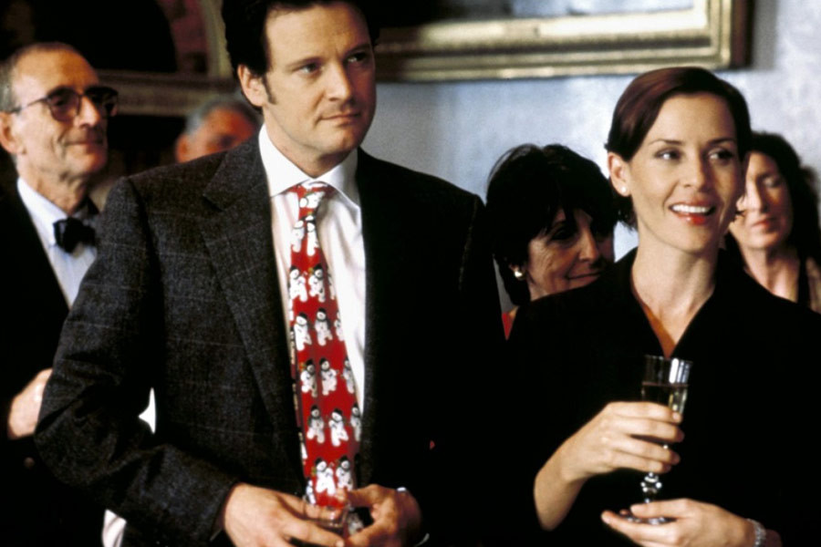 Colin Firth jako Mark Darcy i Embeth Davidtz jako Natasza w filmie "Dziennik Bridget Jones" (2001)