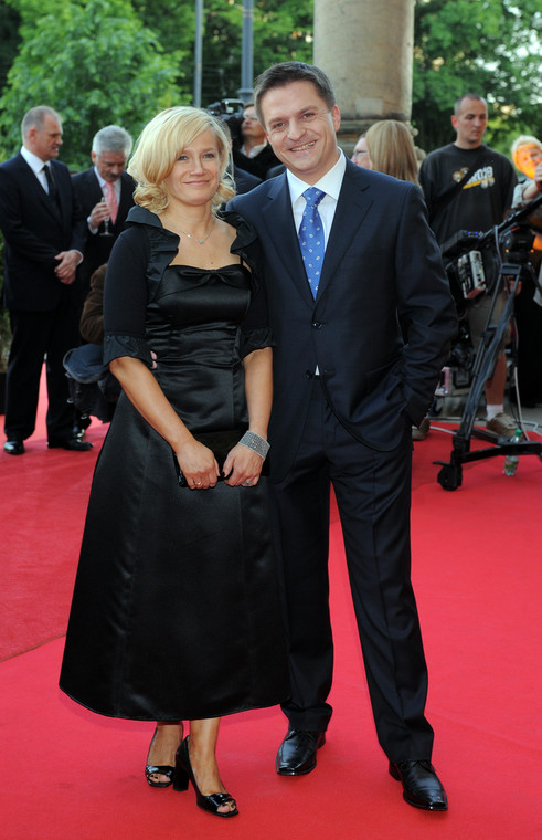 Bogdan Rymanowski z żoną Moniką podczas gali rozdania Wiktorów (2007)