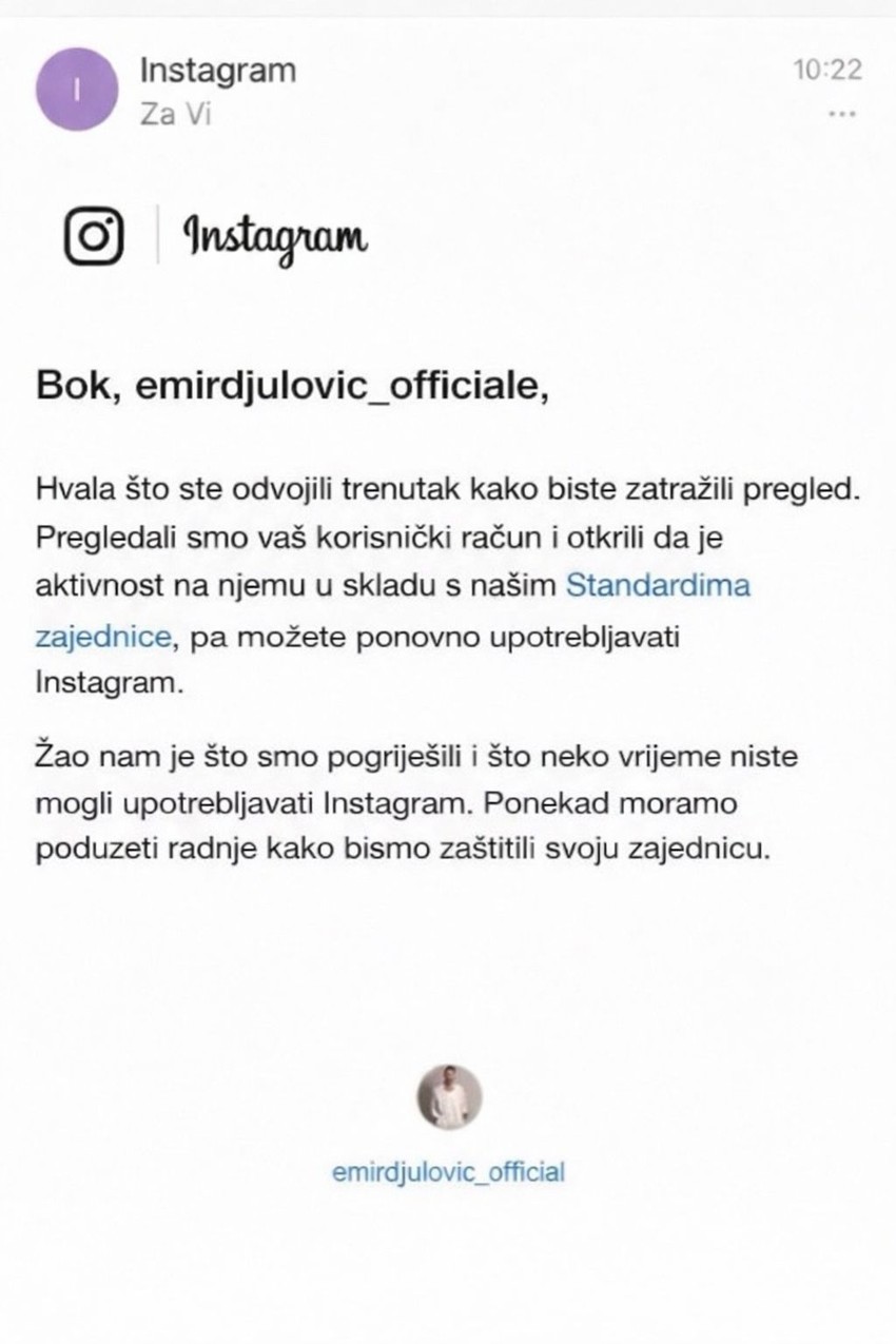 Emir Đulović uspeo da vrati Instagram