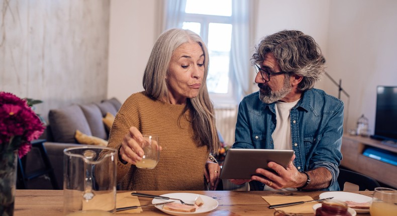 retired couple at home