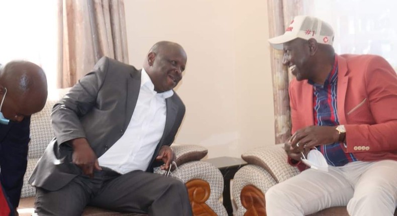 Deputy President William Ruto with former Bomet Governor Isaac Rutto