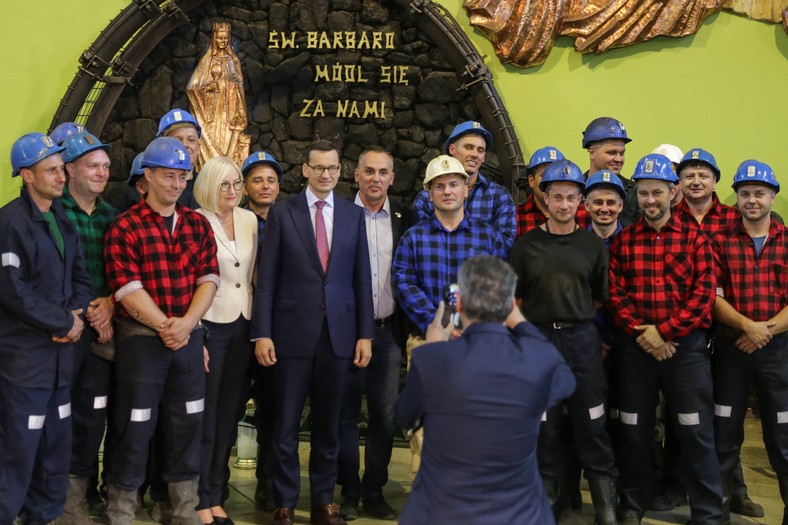 2018 r. Mateusz Morawiecki w Kopalni Wegla Kamiennego Ruch Ruda Bielszowice 