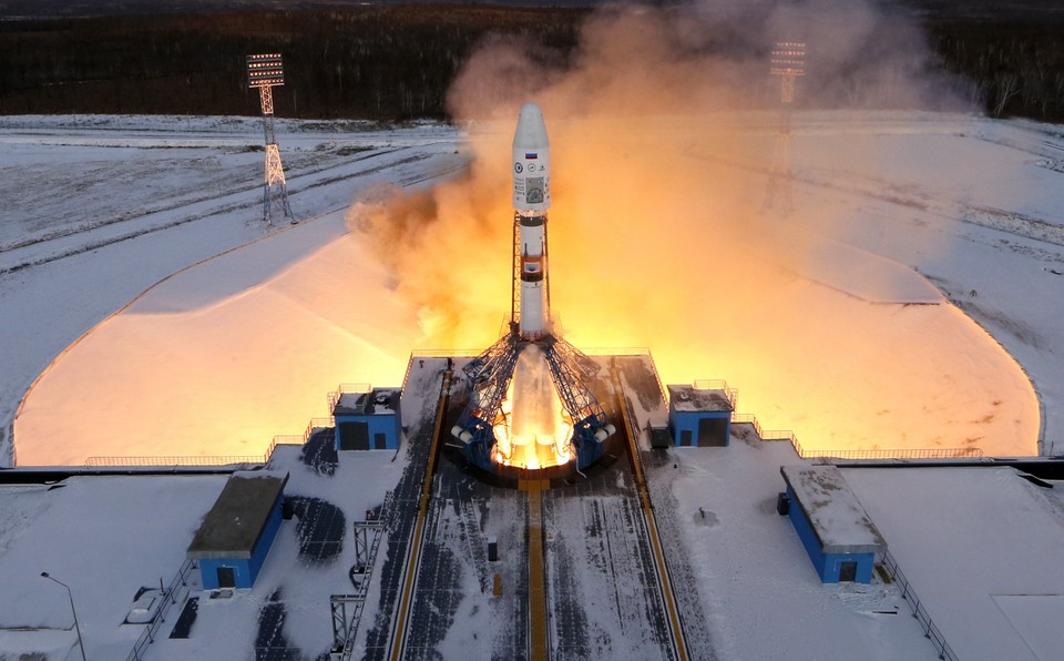 RUSSIA SPACE SOYUZ ROCKET LAUNCH (Russia launches satellites into space from new Vostochny cosmodome)