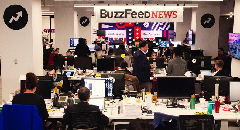 BuzzFeed's newsroom in its Manhattan headquarters.